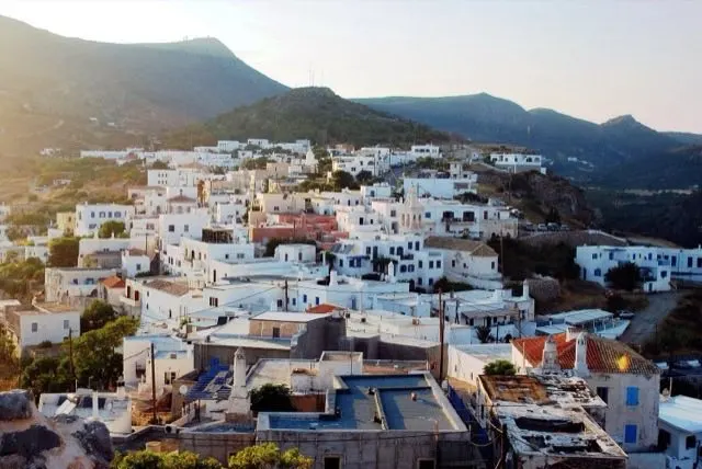 Cythera capital and the castle — winter Greece