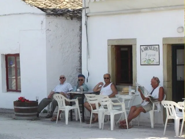 Gaios kafenio — winter Greece
